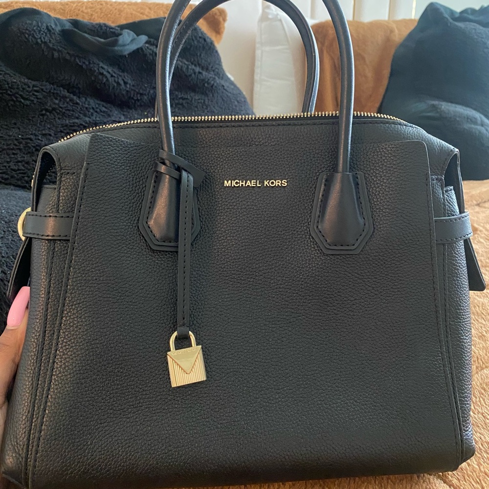 Michael Kors Black Leather Tote Bag